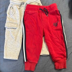 18-24m GAP Kids Red and Gray Jogger Bundle